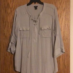 Torrid 3/4 sleeve grey blouse